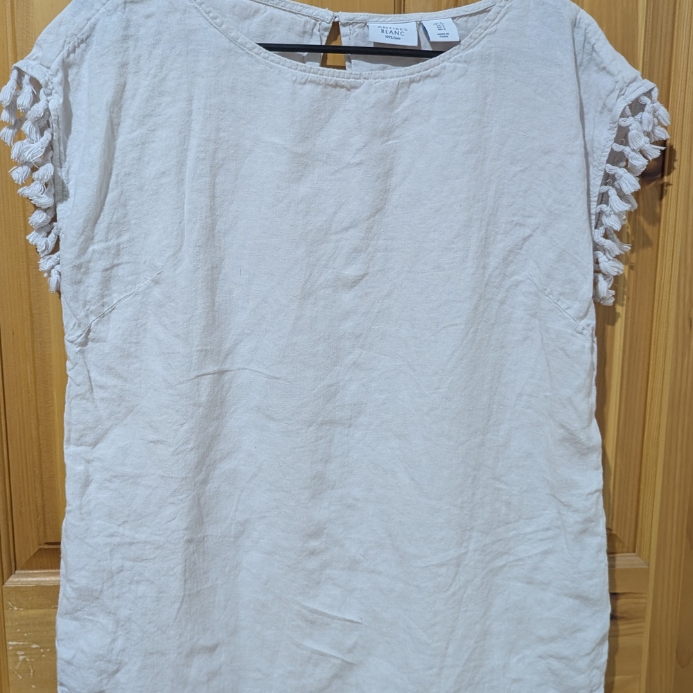 Anthropologie Antibes Blanc Linen Boho Dress